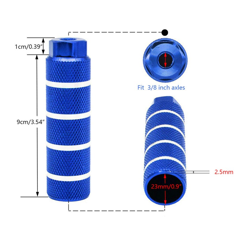OUTLEYNY Bike Pegs, 3/8 inch - 26 Teeth Aluminum Alloy Bike Pegs Anti-Skid Foot Pedals BMX Pegs Rear Axles Stunt Pegs 2Pcs - Image 3